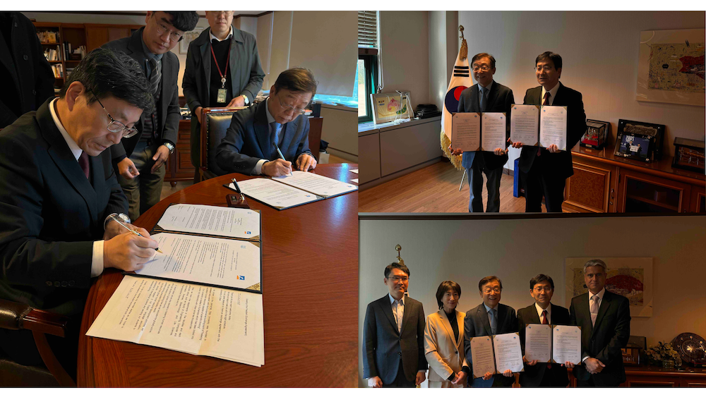 蔚山大学との大学間交流協定の様子